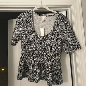 Maeve from Anthropologie Zebra Peplum Top- M